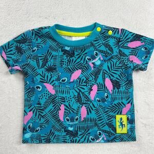 Disney Baby Stitch short sleeve sweatshirt size 9-12 Y2K blue